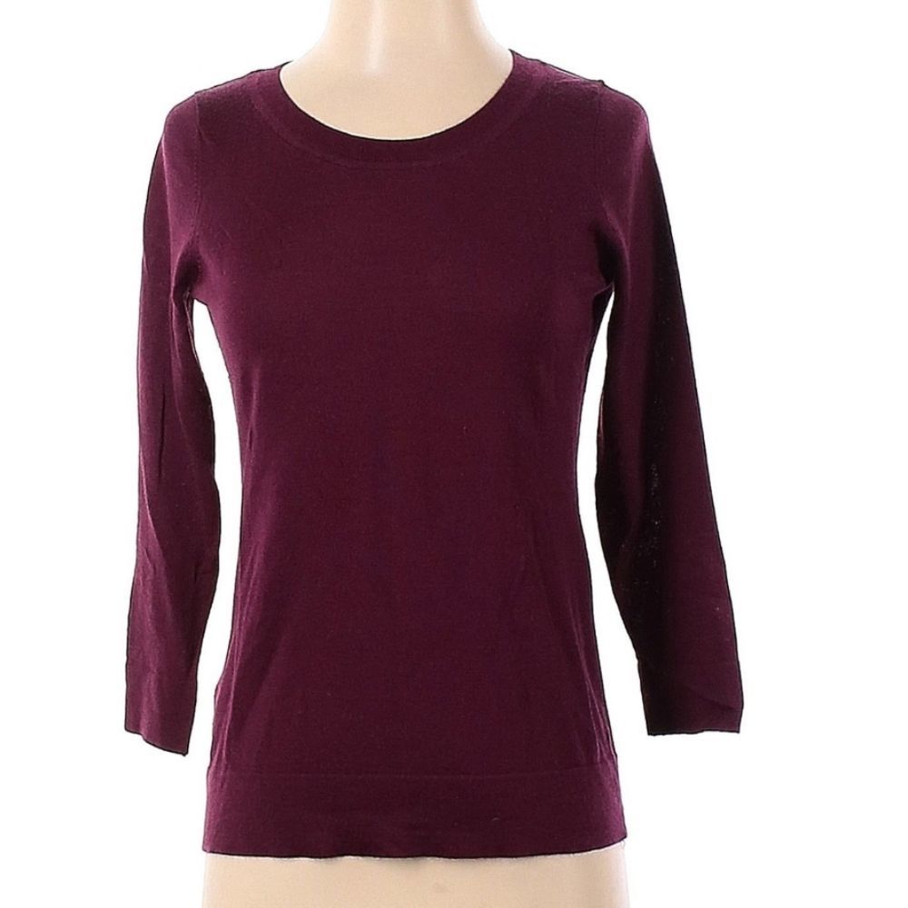 BNWOT Ann Taylor LOFT Burgundy 3/4 length sleeve blouse (size XS)